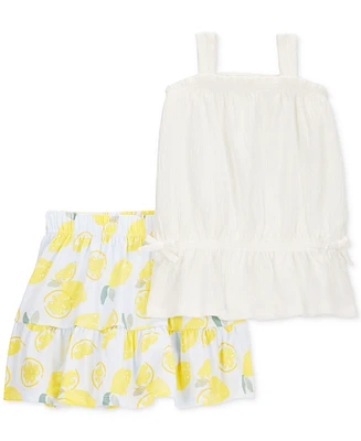Carter's Toddler Girls Girl Tank Top & Lemon-Print Skort Set, 2 Piece Set