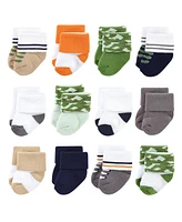 Luvable Friends Baby Boys Cotton Rich Terry Socks 24-Pack Set