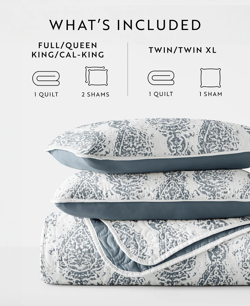 ienjoy Home Distressed Diamond Reversible 3-Pc. Lightweight Quilt Set
