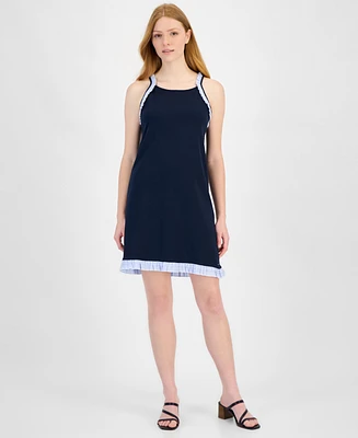 Tommy Hilfiger Women's Cotton Ruffled-Hem Mini Dress