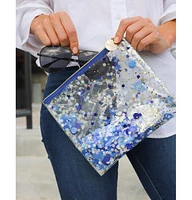 Packed Party Spirit Squad Confetti Everything Pouch, Makeup Bag, Travel Bag,Cosmetic Bag for Women (True Blue)