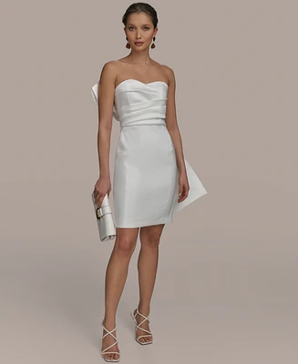 Donna Karan New York Women's Sweetheart-Neck Bow-Trim Dress