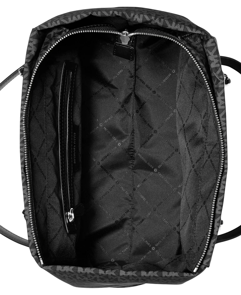 Michael Kors Georgia Logo Brown Zip Top Tote Bag