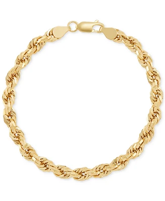 Lightweight Lightweight Rope Chain Bracelet (5.5mm) in 10k Yellow Gold