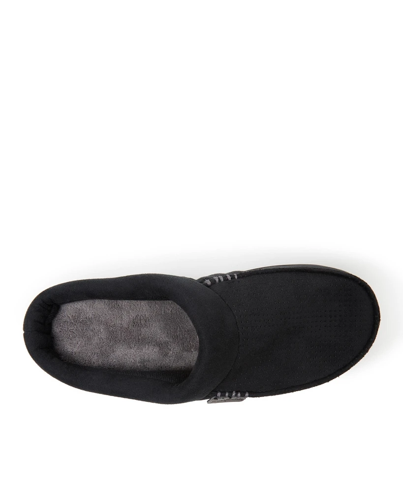 Dearfoams Men's Brendan Perforated Moccasin Toe Clog House Shoe Slipper
