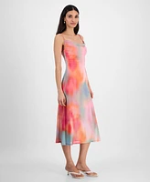 Bar Iii Women's Printed Mesh Midi Slip Dress, Exclusively at Macy's