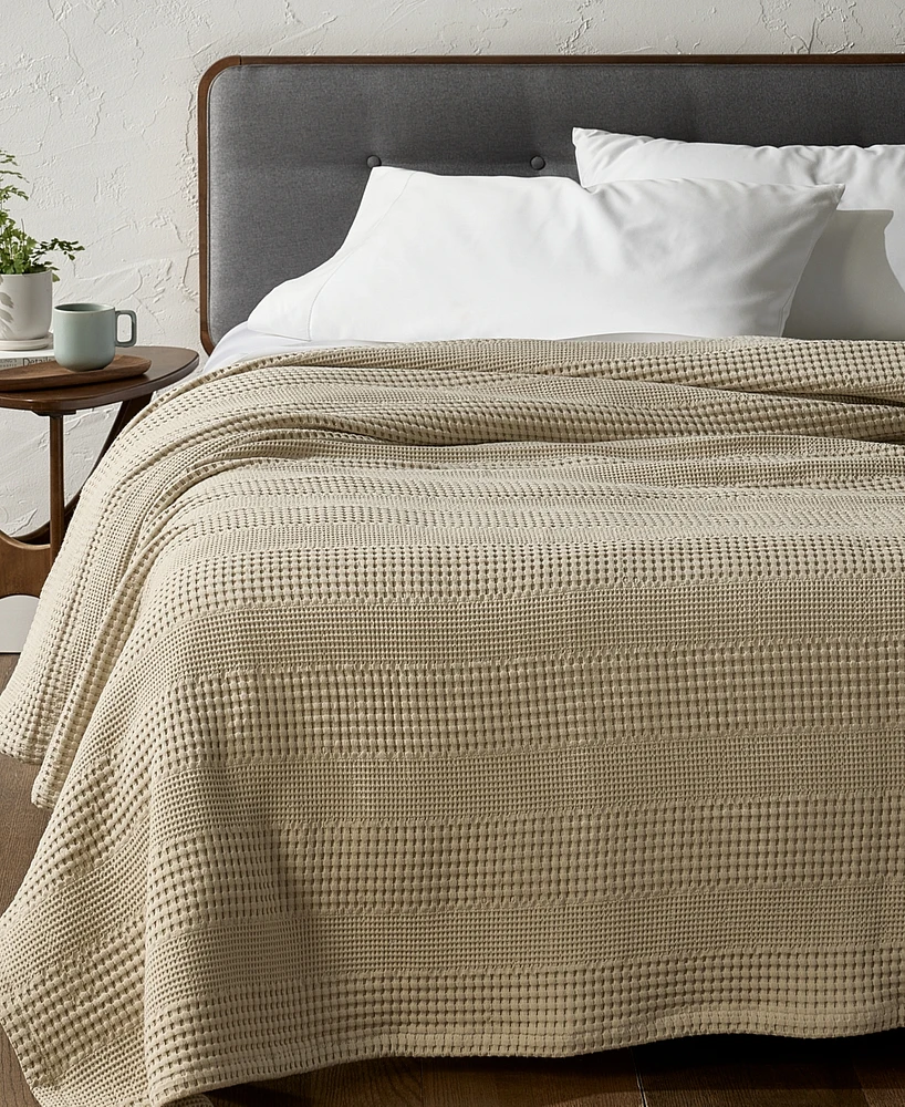 Oake Cotton Waffle Blanket, Full/Queen, Exclusively at Macy's
