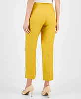 Kasper Women's Linen Mid-Rise Straight-Leg Ankle Pants