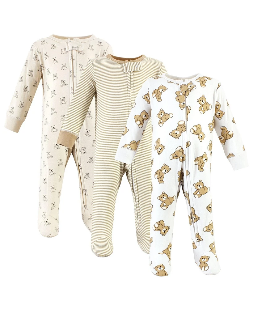 Hudson Baby Baby Boys Hudson Cotton Sleep and Play, Teddy Bears, Newborn