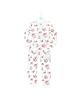 Hudson Baby Girls Thermal Long Underwear 2pc Set, Soft Pink, 18-24 Months