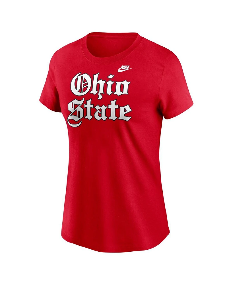 Nike Women's Scarlet Ohio State Buckeyes Old English T-Shirt