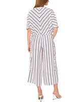 Sam & Jess Petite Chevron-Striped Tie-Hem Top