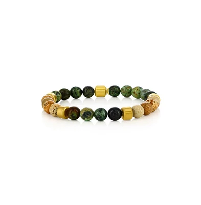 Stainless Steel, 8mm Genuine Bead Bracelet