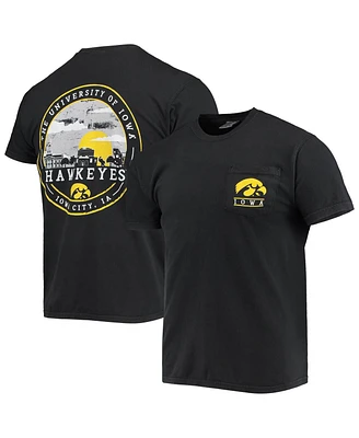 Image One Men's Black Iowa Hawkeyes Circle Campus Scene T-Shirt