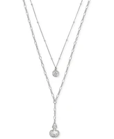 On 34th Silver-Tone Shell Layered Lariat Necklace, 17" + 3" extender, Exclusively at Macy's