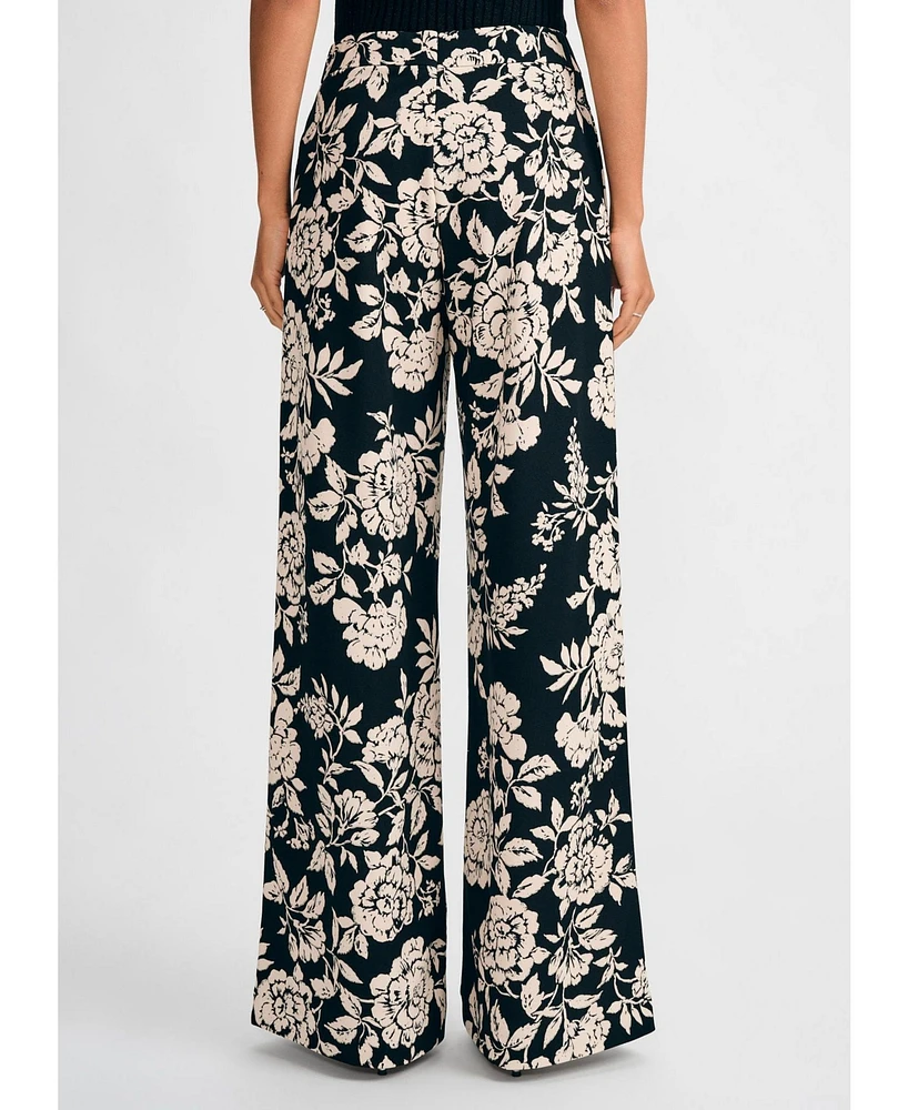 Isaac Mizrahi Women's Wide Leg Floral Pant