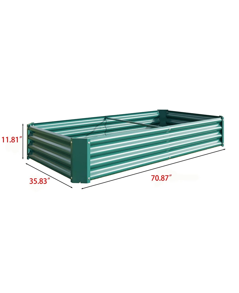 Raised Garden Bed Outdoor, 6×3×1ft , Metal Raised Rectangle Planter Beds for Plants, Vegetables, and Flowers