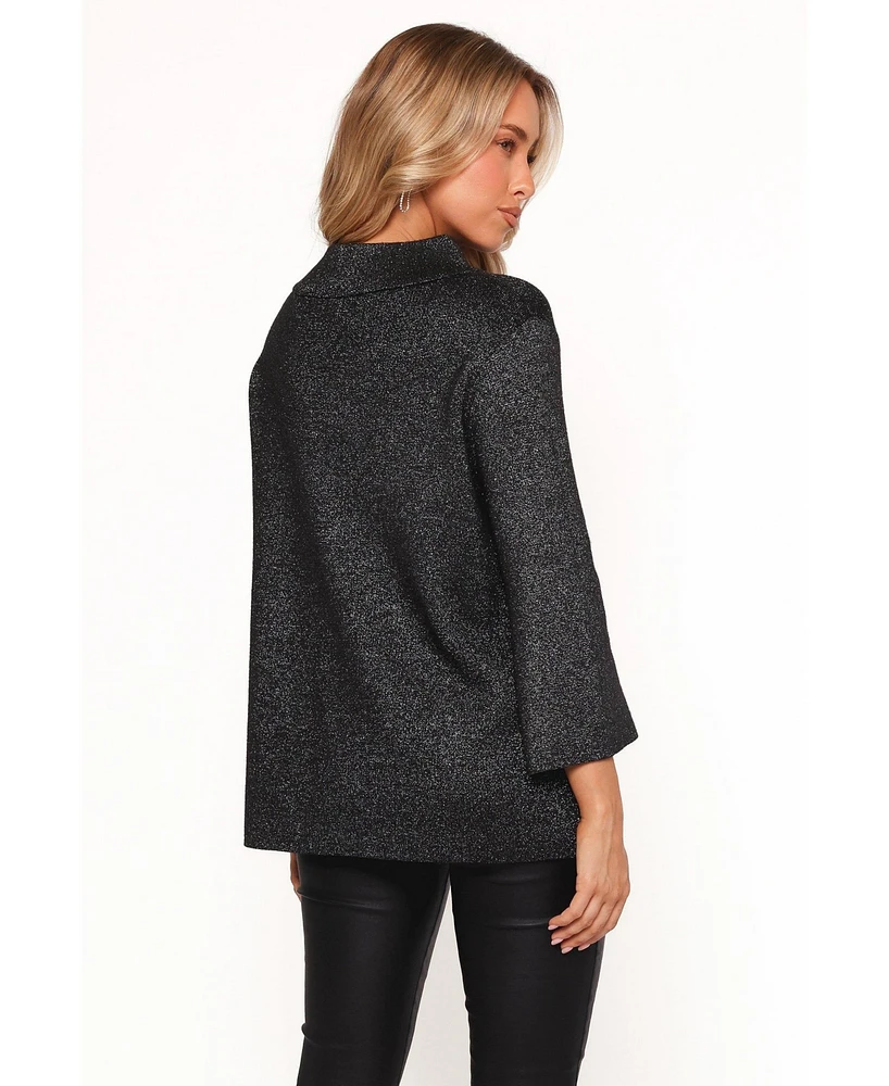 Petal and Pup Women's Tassie Cowlneck Lurex Shimmer Knit Sweater