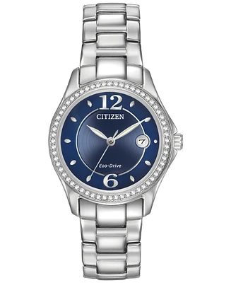 Citizen Women's Eco-Drive Crystal-Accented Stainless Steel Bracelet Watch 29mm FE1140-86L
