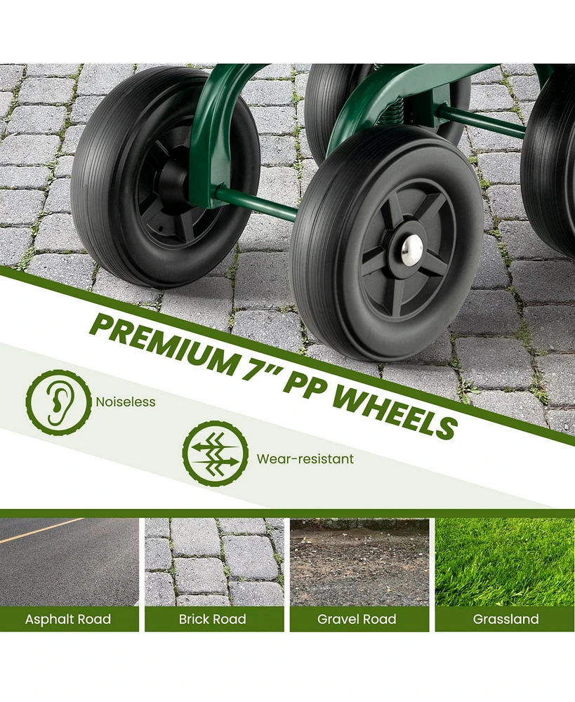 Garden Rolling Workseat with 360° Swivel Seat and Adjustable Height