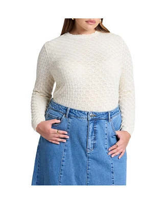 Eloquii Women's Crochet Sweater
