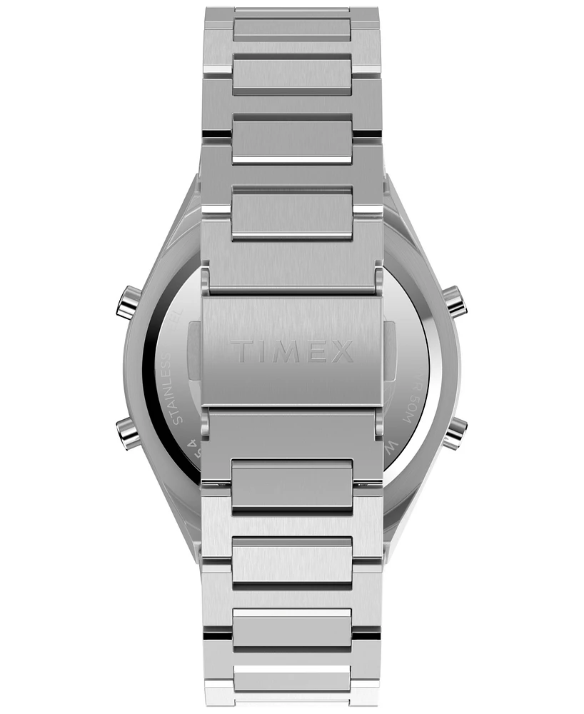 Timex Men's Quartz Digital Silver-Tone Stainless Steel Watch, 39mm