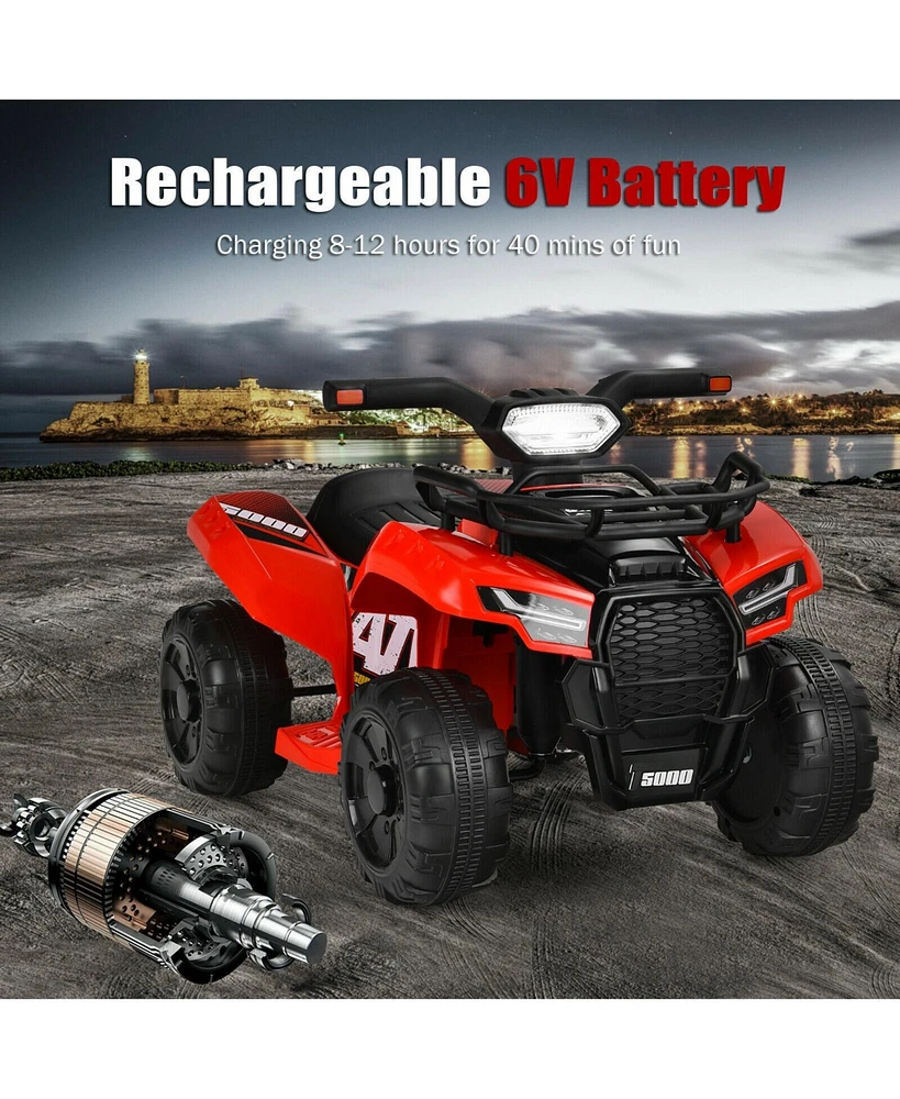 6V Kids Electric Atv Quad Bike with Led Lights and MP3 Player