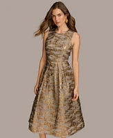 Donna Karan New York Women's Jewel-Neck Metallic Dress