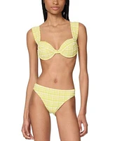Kate Spade New York Womens Underwire Bikini Top Plaid High Cut Bottoms