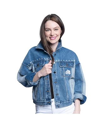 G-iii Sports by Carl Banks Women's Colorado Avalanche Buzzer Beater Button-Up Denim Jacket