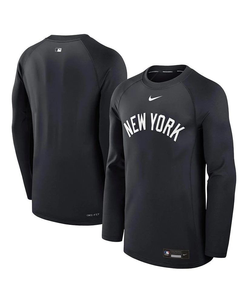 Nike Men's Navy New York Yankees Authentic Collection Game Time Raglan Performance Long Sleeve T-Shirt