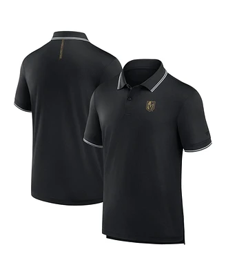 Fanatics Men's Black Vegas Golden Knights Front Office Move Mono Polo Shirt