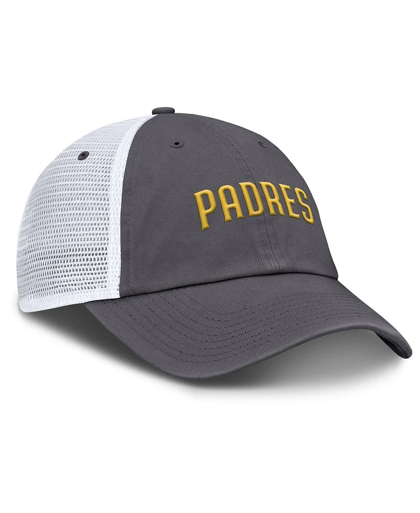Nike Men's Gray San Diego Padres Wordmark Club Adjustable Trucker Hat