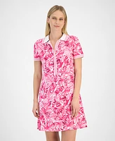 Nautica Jeans Women's Printed Zip Polo Dress