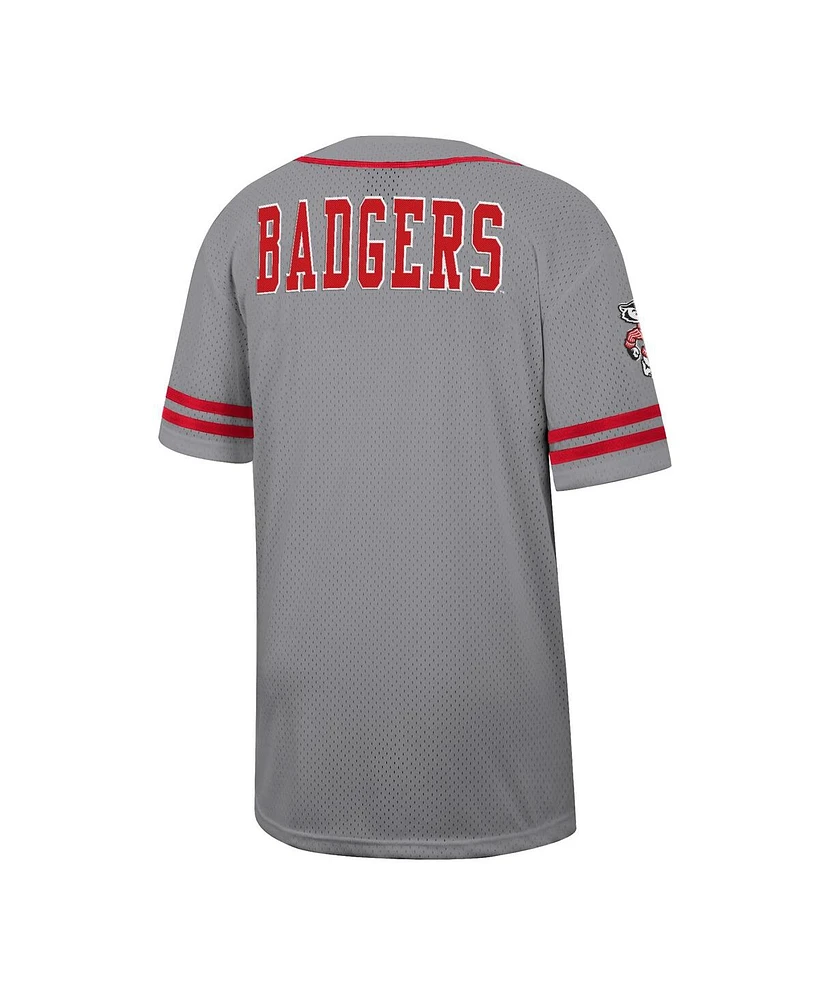 Colosseum Men's Gray Wisconsin Badgers Free Spirited Baseball Jersey