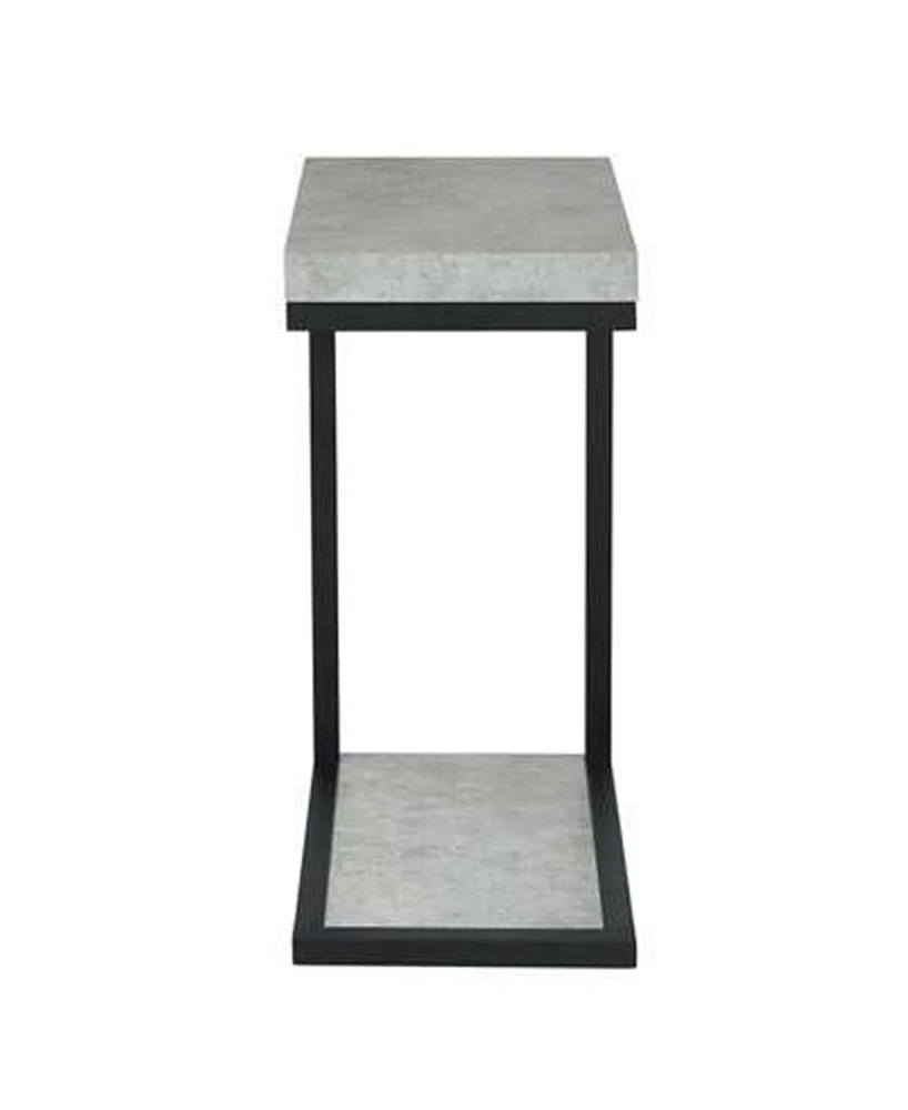 Industrial Snack Table with Faux Cement Design and Sturdy Frame