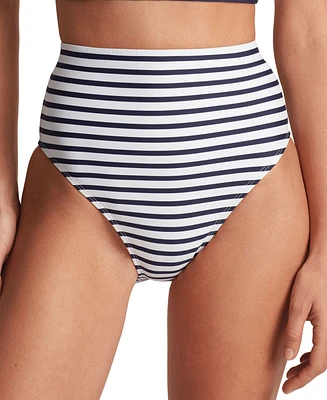 Lauren Ralph Lauren Women's Modern High Waist Striped Bikini Bottoms