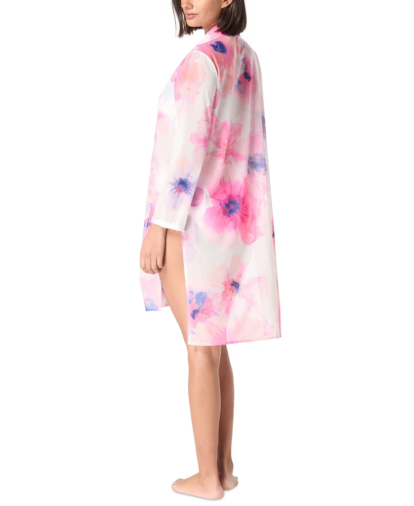 Carmen Marc Valvo Women's Printed Button-Front Cover-Up Shirt
