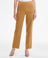 Anne Klein Women's High-Rise Front-Pleat Straight Pants