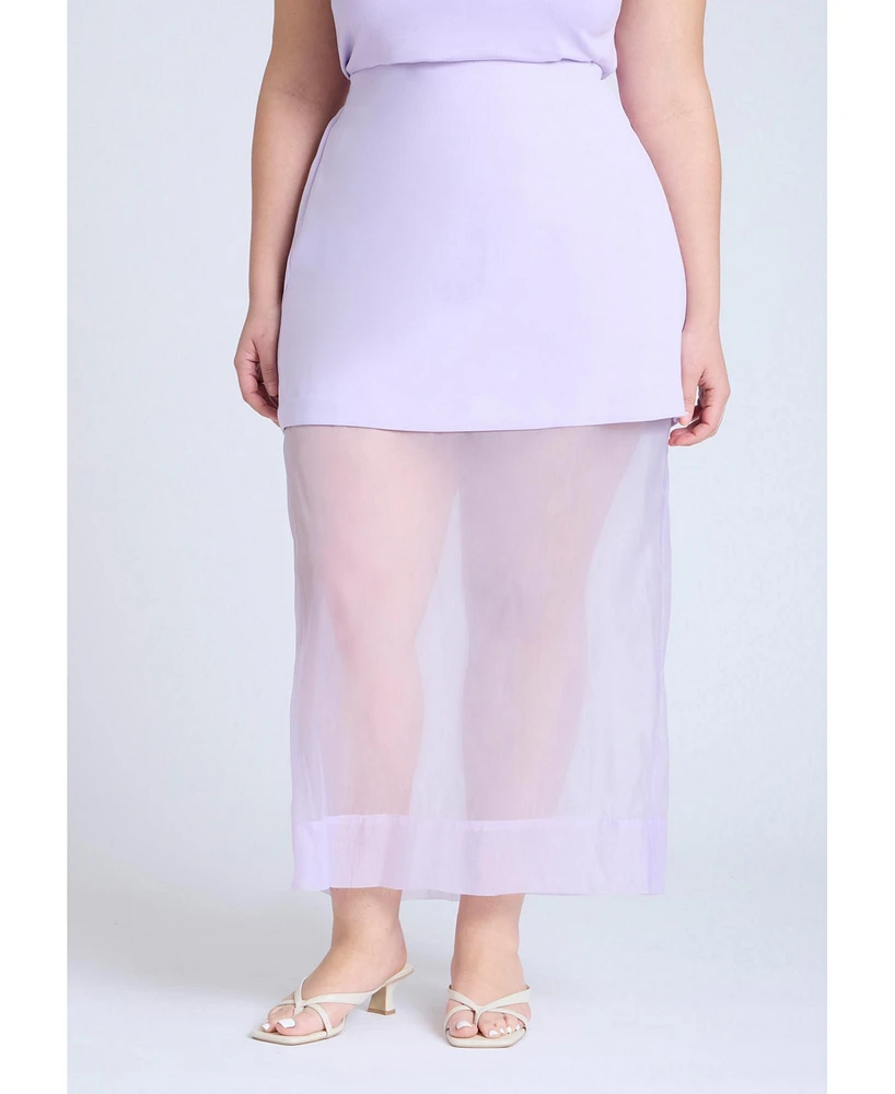 Eloquii Women's Organza Twofer Skirt