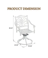 Patio Dinning Swivel Chair Set of 2 Outdoor Swivel Rocker Patio Chairs Bistro Chairs Outdoor Dining Chairs, White