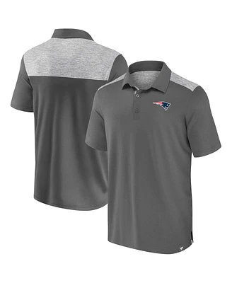 Fanatics Men's Heather Gray New England Patriots Long Shot Polo Shirt