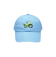 Bits & Bows Boys Boys Tractor Baseball Hat in Blue