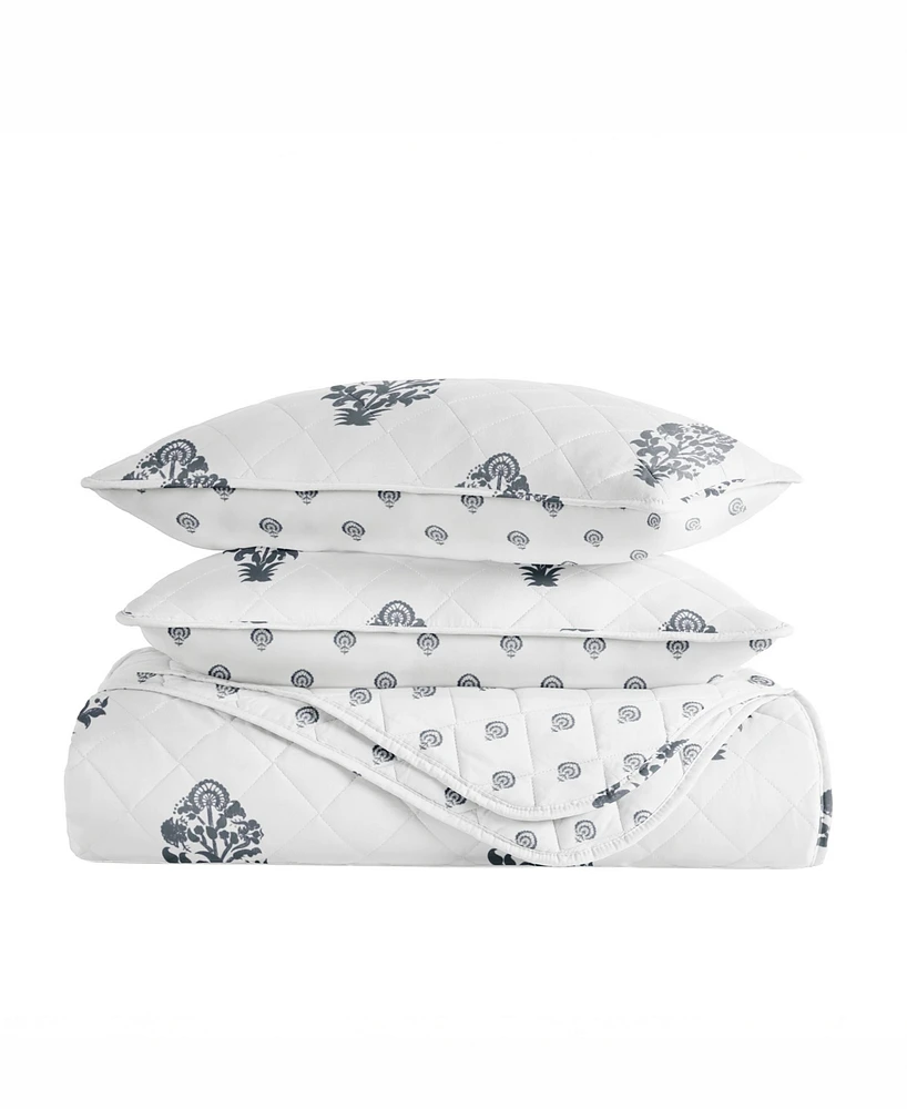 ienjoy Home Stamped Bloom Reversible 3-Pc. Quilt Set