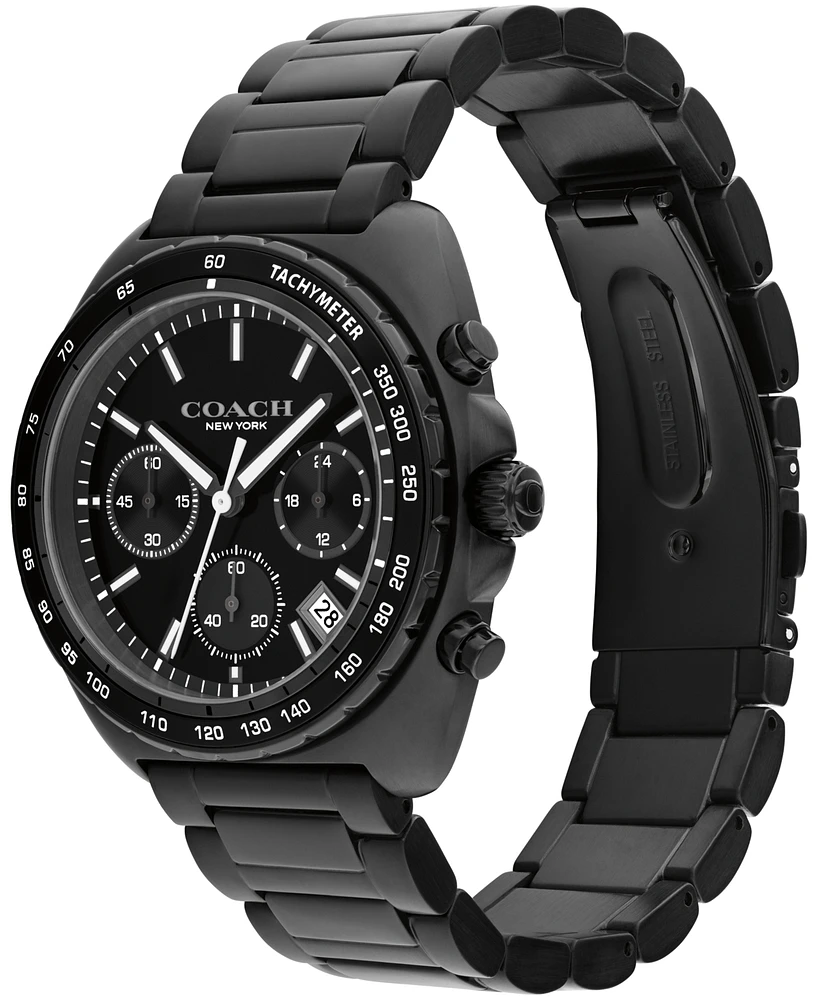 Coach Men's Charter Ionic Plated Black Steel Bracelet Watch, 39mm