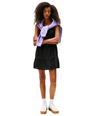 Tommy Jeans Women's Cotton Eyelet-Embroidered Dress
