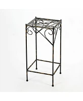 Scrolled Plant Stand with Square Top for Elegant Indoor and Outdoor Display