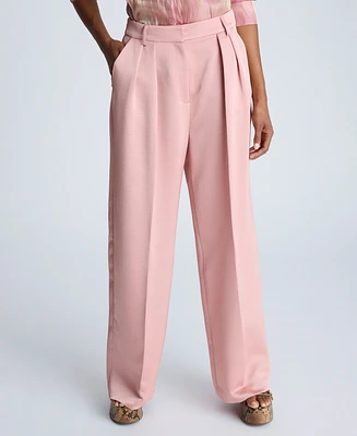 Kenneth Cole Women's Satin Twill Pleated Wide-Leg Pants