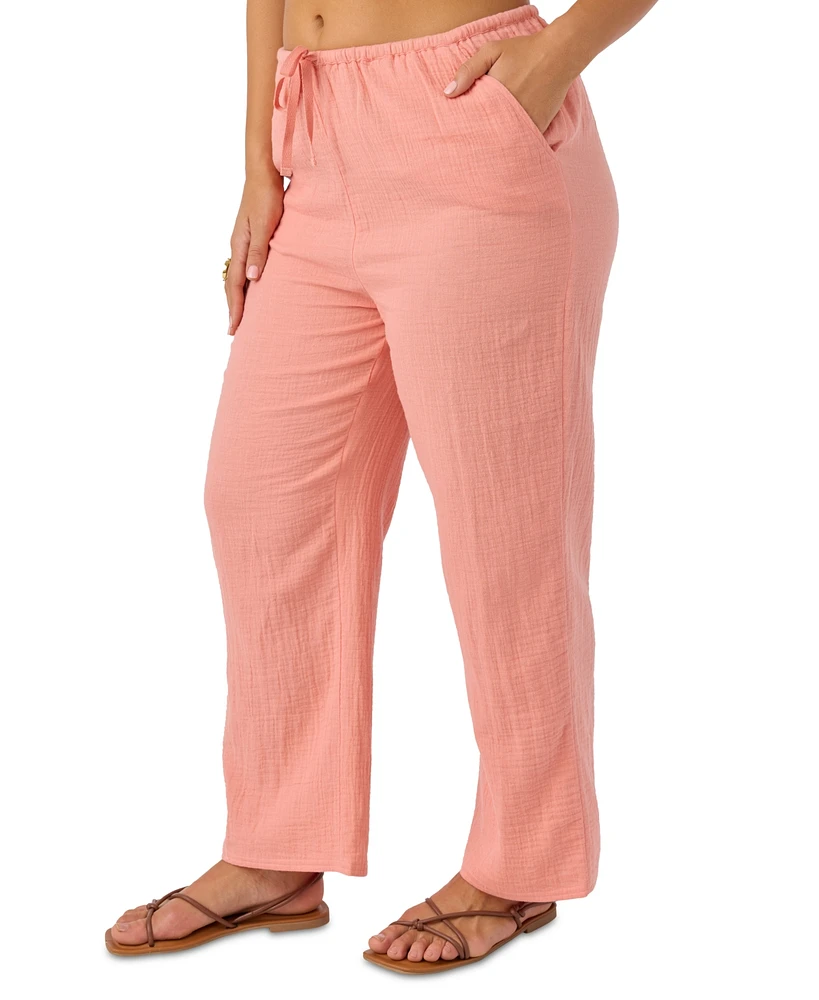 O'Neill Juniors' Brenda Pull-On Cotton Crinkle Pants