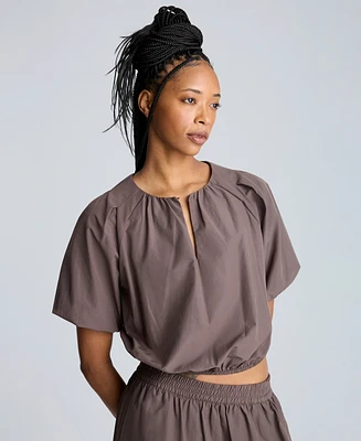 Kenneth Cole Women's Cropped Puff-Sleeve Top